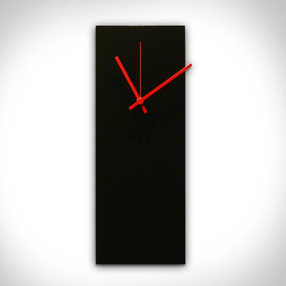 Modern Wall Clock Blackout Red 6x16 Midcentury Modern Wall Clock Blackout Red 6x16 Midcentury Black Metal Unique Clocks W Hands In 2018 Colorful Kaleidoscope Pinterest