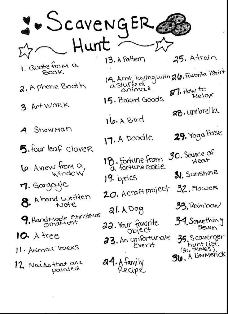 Scavenger hunt lists for teens opinion obvious Scavenger hunt lists for teens