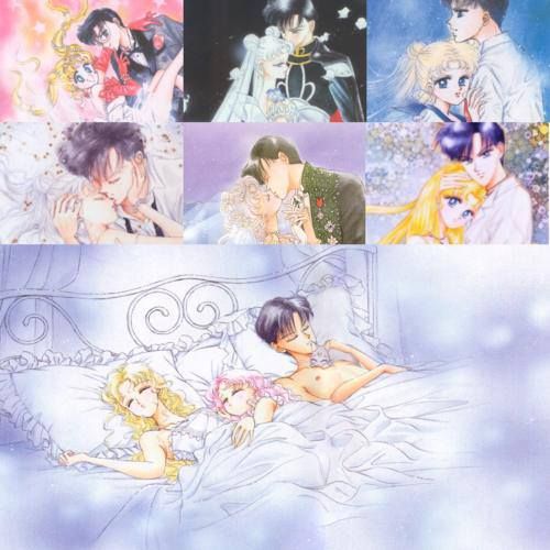 Sailor Moon, Tuxedo Mask, Serenity and Endymion Sailor moon manga, Sailor m...