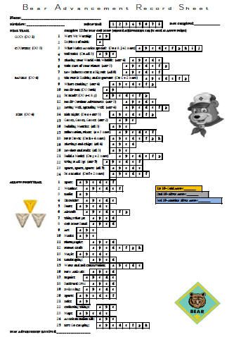 282 best cub scouts bear images on pinterest scouting boy cub scout advancement tracking sheet