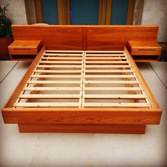 sold mid century danish modern queen teak platform bed with floating nightstands by jesper denmark - Beautiful Bed Frames sold mid century danish modern queen teak platform bed with floating nightstands by jesper denmark - Beautiful Bed Frames