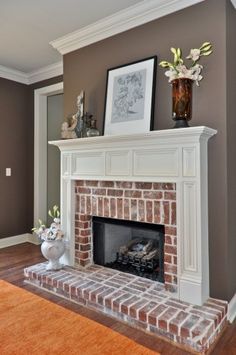 Best 25+ Red brick fireplaces ideas on Pinterest | Red brick walls Red brick paint and Paint brick fireplace white