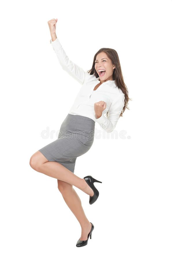 Young Successful Businesswoman Celebrating Success Successful
