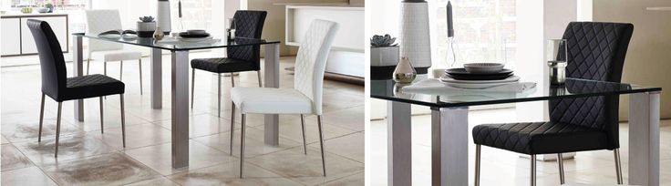 Fuze Large Dining Table Modern Glass Fuze Large Dining Table, Furniture Village Dining Sets Marble