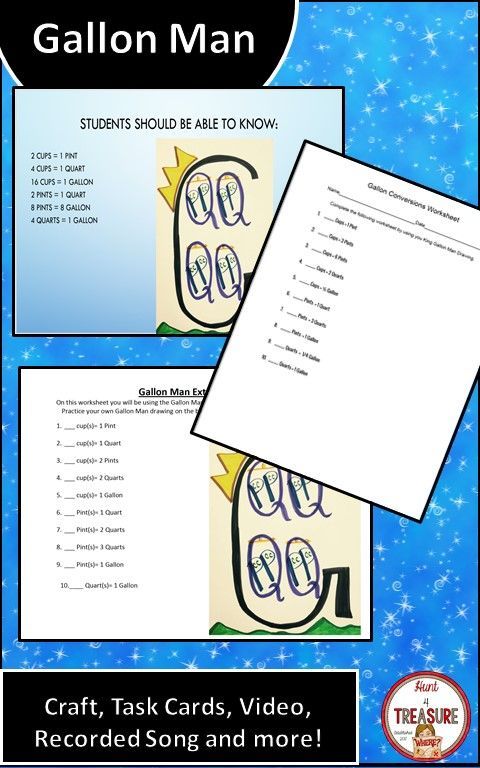 King Gallon Man Bundle 3rd Grade Math Pinterest Teach Your Students About Measurements And Conversions Using King Gallon Man Check Out All Of The Resources In This Bundle
