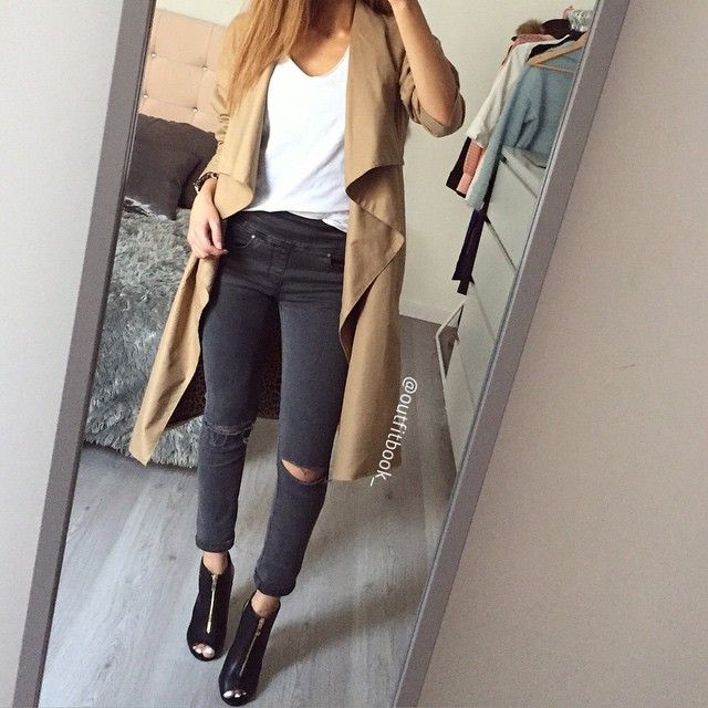 Look total outfitbook.fr Ce trench est Top Trench,Jean,Bottines www.