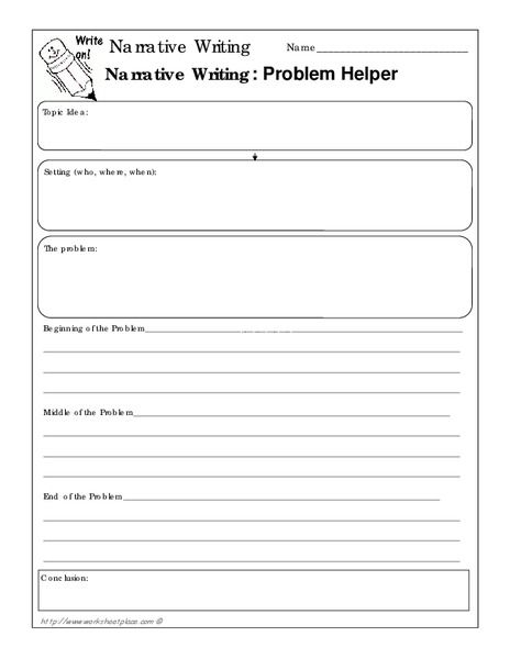 narrative writing problem helper worksheet for 3rd 4th grade