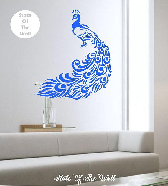 peacock vinyl wall decal sticker art decor bedroom design mural