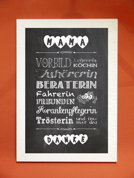 Tafelbild-Kunstdruck "MAMA - DANKE!" von Foto-Design Tafelbild-Kunstdruck "MAMA - DANKE!" von Foto-Design