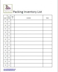 house contents list template