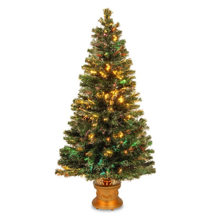 7.5foot Glittery Pine Hinged Tree with 500 Clear Lights
