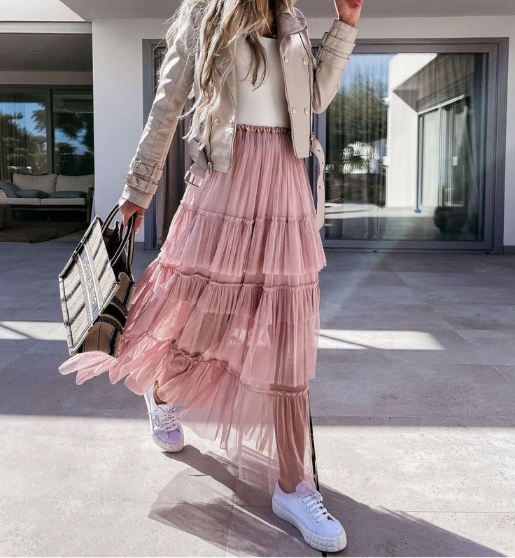 taglia unica maxi gonna lunga con pizzo da donna Gonna lunga da donna elegante gonna in tulle