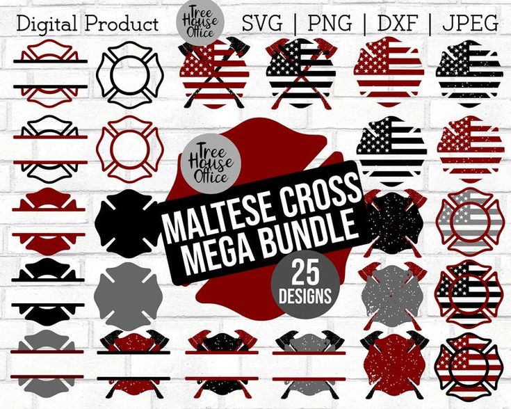 Download Maltese Cross Bundle SVG DXF png jpeg Fire Department svg ...