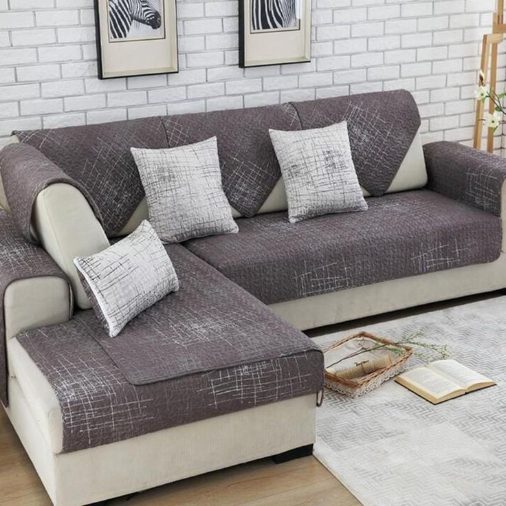 Modern Magical Sofa Cover Corner Fabric Double Towel Non Slip Set Covers Couch Sofa Cover Corner Covers, How To Cover A Corner Sofa With Throw