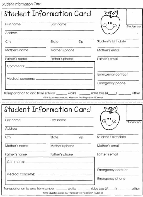 these cards are a great way to organize your students personal personal information cards