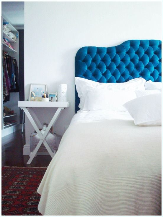 Gorgeous Pea Blue Velvet Tufted Headboard And White Bedding Gorgeous Pea Blue Velvet Tufted Headboard And White Bedding Bedroom Design Inspiration Create Your Dream Pinterest