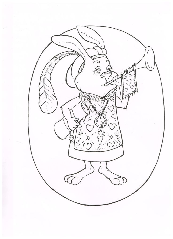 the white rabbit blew three blasts on the trumpet and then unrolled white rabbitscoloring bookstrumpetsthe