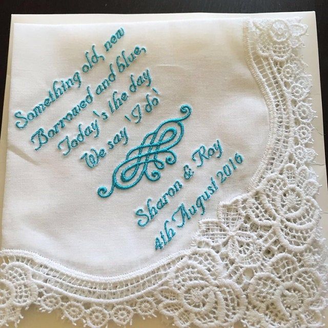 Mother of Bride Wedding Handkerchief by Embroidered Personalized #18040518