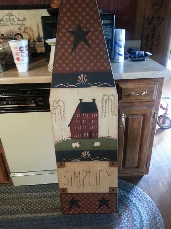 Primitive Wood Painted Ironing Board Primitive Wood Painted Ironing Board