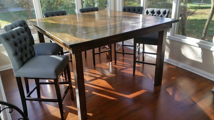 A Square Counter Height Dining Table Looks Right At Home In Your Kitchen Nook Or Open Concept Di Farmhouse - How To Make A Counter Height Farmhouse Table