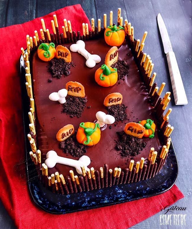 Gâteau cimetière pour Halloween | Idée gateau halloween, Deco gateau