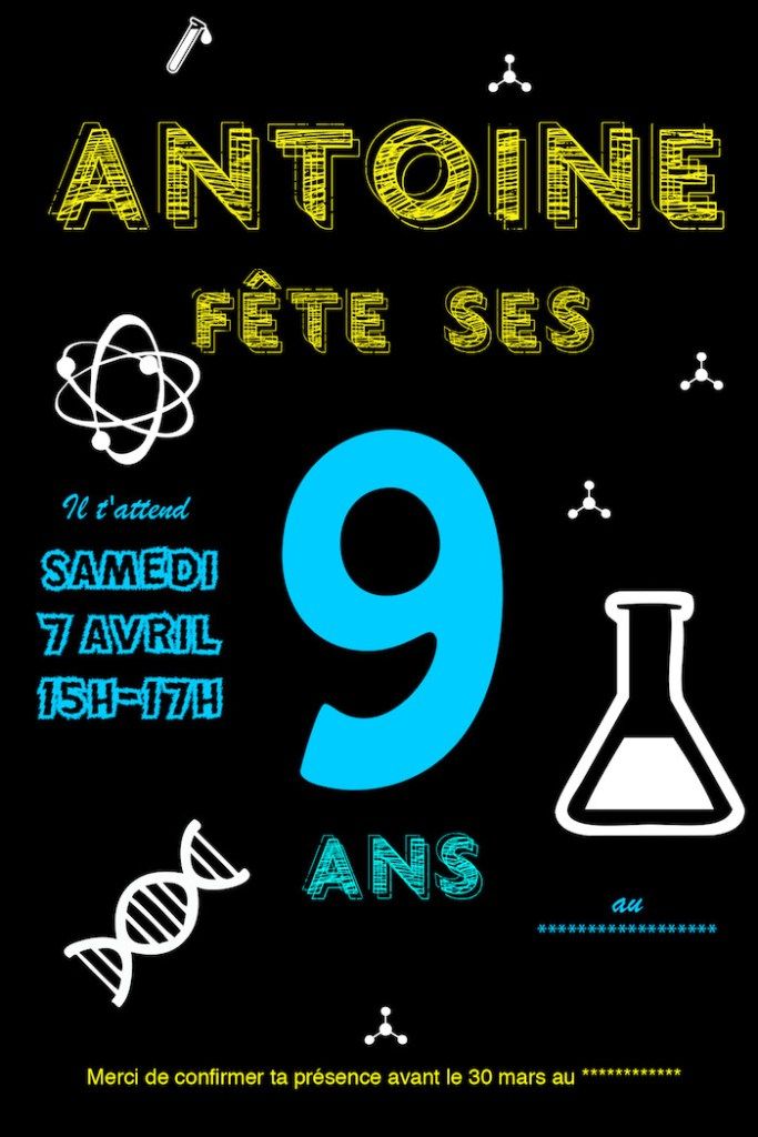 Cartes invitation anniversaire enfant Santex - Mistincelle