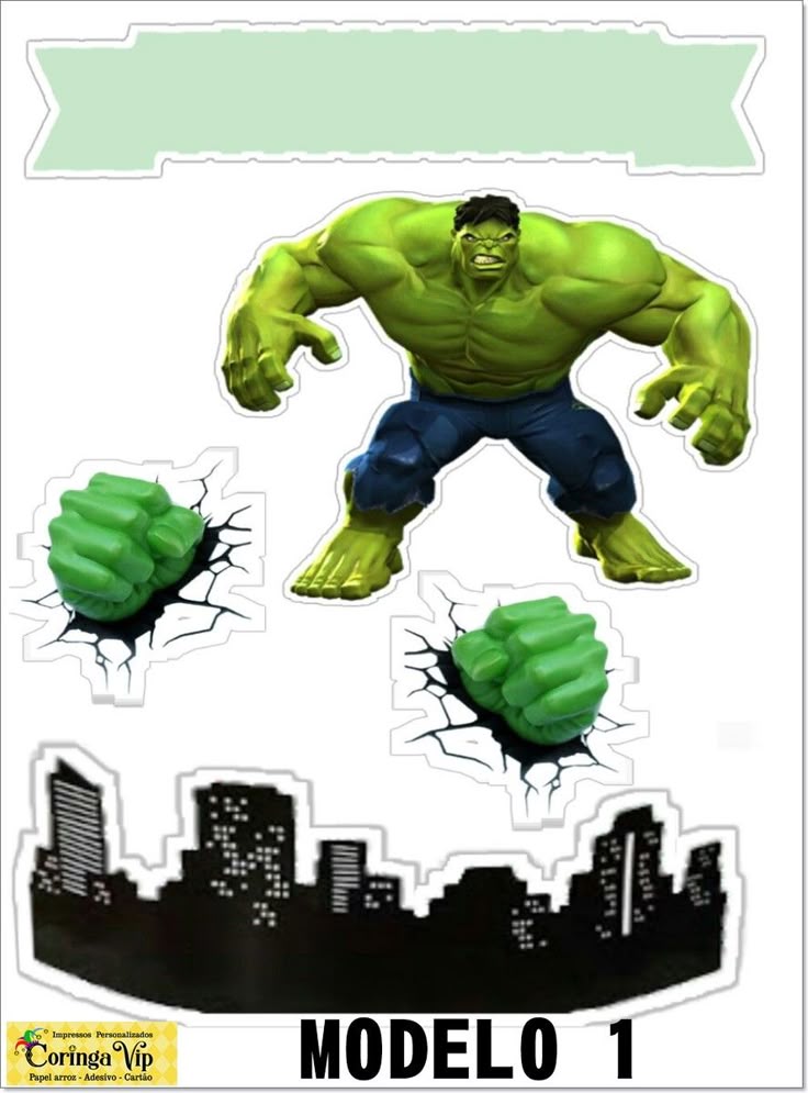 Topo de bolo Hulk no Elo7 Coringa Festas (10A3774) Topo de bolo Hulk no Elo7 Coringa Festas (10A3774)