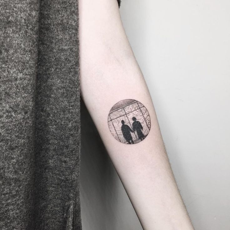 Retro first time tattoo outdoor