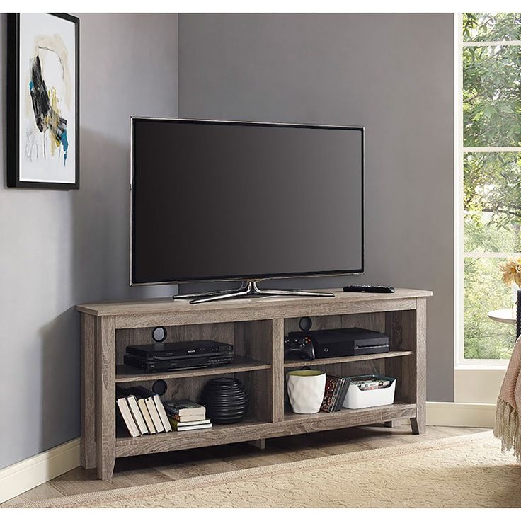 Best 25 Tv In Corner Ideas On Pinterest Mount Walker Edison Driftwood 58 In Tv Media Stand Storage Corner Console Hn58ccrag