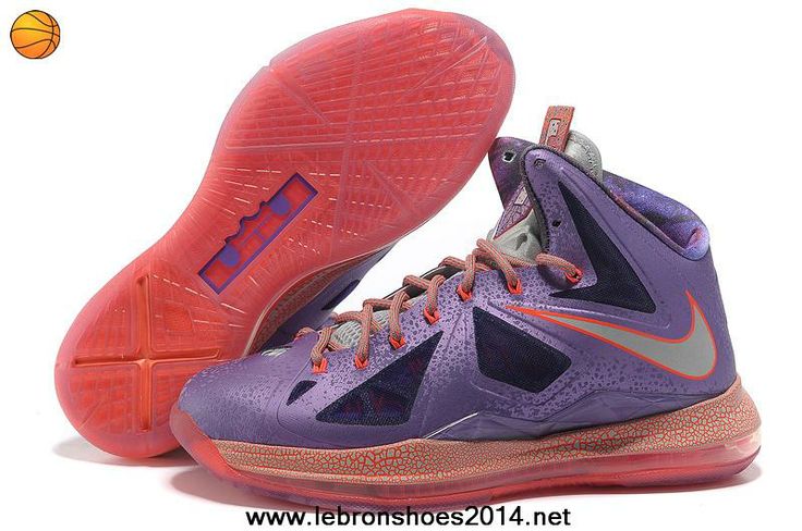 Womens Nike Lebron 10 583108-500 All Star Laser Purple Strata Grey - Total Crimson