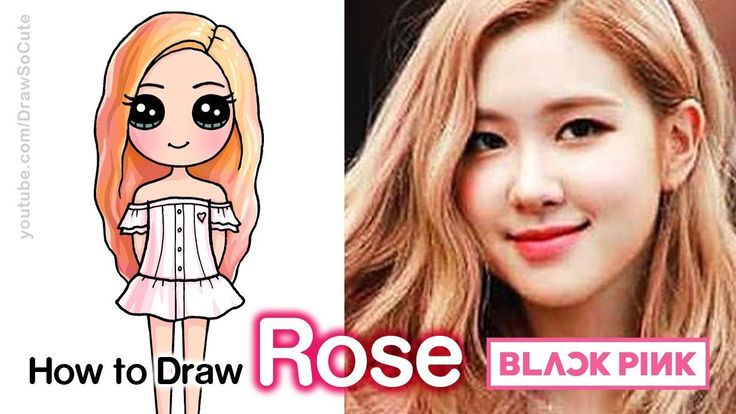 How to Draw Rose | BlackPink Kpop | Roses drawing, Kawaii girl drawings ...