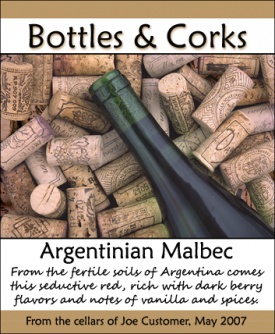 An abundance of corks on this custom personalized wine label shows your dedication to exploring ...