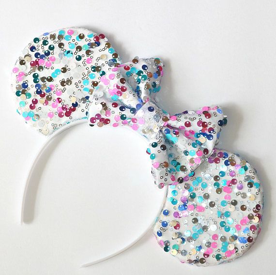 Disney Parks Birthday Cake Colorful Sequins Mickey Minnie Mouse Ears Headband Disney Parks Birthday Cake Colorful Sequins Mickey Minnie Mouse Ears Headband