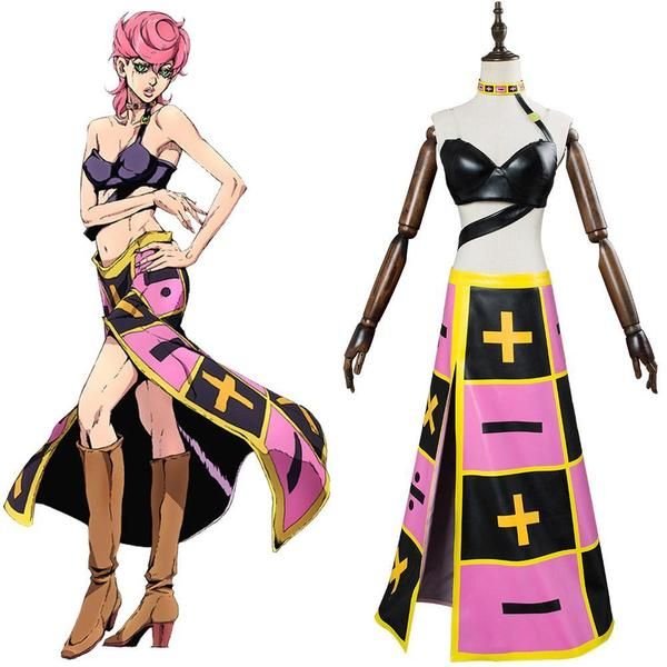 Cosplay JoJo/'s Bizarre Adventure Golden Wind Trish Una Dress Halloween Costume