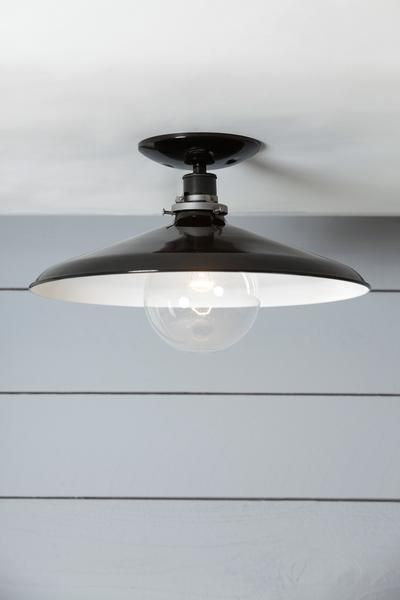 Industrial Ceiling Mount Light 14in Black Metal Shade Lamp Semi Flush Industri Style Lighting Lights Industrial Ceiling Mount Light 14in, Ceiling Mount Industrial Style Light Fixtures