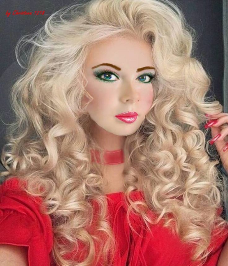 Shaved curly long hair sissy