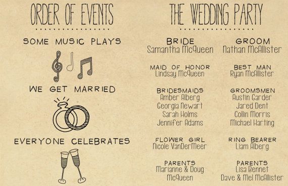 fun wedding programs
