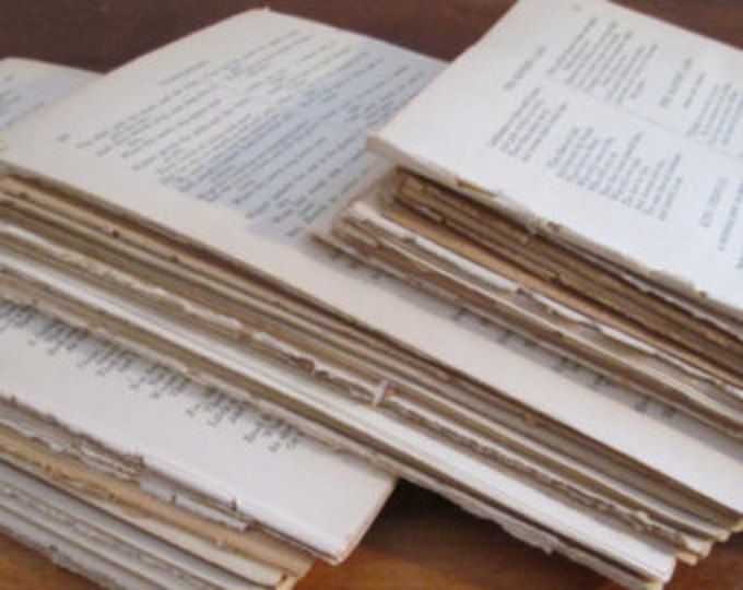 Bundle of Vintage Novel Pages
