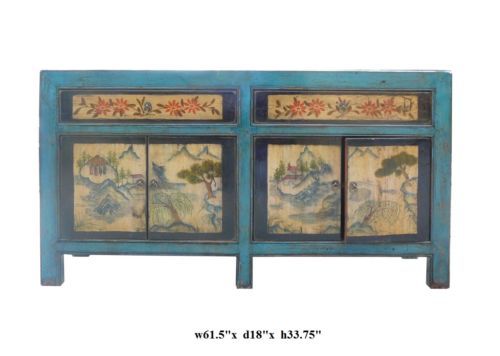 Chinese Blue Lacquer Ink Scenery Console Sideboard Table Cs035 Ebay Chinese Blue Lacquer Ink Scenery Console Sideboard Table Cs035 Ebay