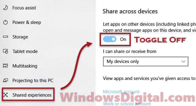 shared experiences windows 10 shared experiences windows 10