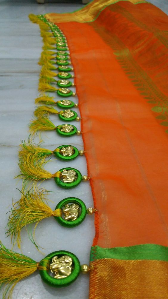 Simple Saree Kuchu Designs Images Simple pattu and silk saree kuchu design - Indian Fashion Ideas