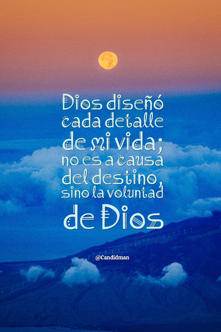 Más de 25 ideas increbles sobre Citas de la biblia en Pinterest Dios dise±³ cada detalle de mi vida no es a causa del destino sino la voluntad de Dios