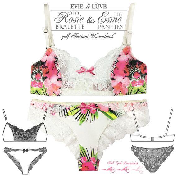 DIGITAL Lingerie Sewing Pattern Esme Panties Rosie Bra Pdf Gorgeous Lingerie Patterns DIGITAL Lingerie Sewing Pattern Esme Panties Rosie Bra Pdf Gorgeous Lingerie Patterns
