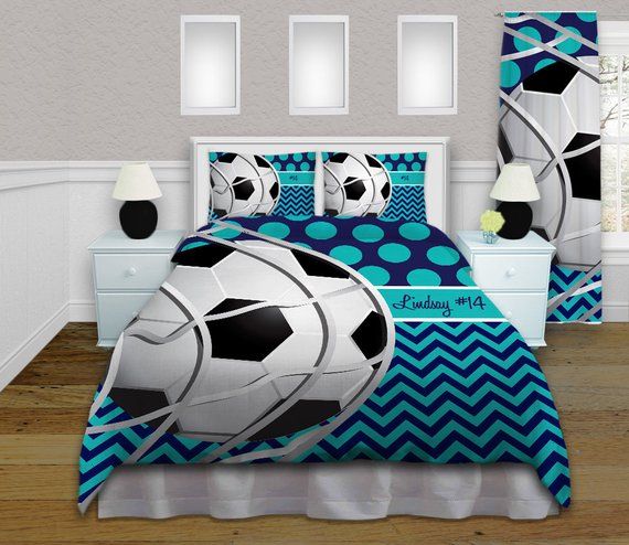 Soccer Duvet Covers Teal Bedding Ball Kids In 2021 Girls Room Decor - Soccer Bedding Queen Soccer Duvet Covers Teal Bedding Ball Kids In 2021 Girls Room Decor - Soccer Bedding Queen