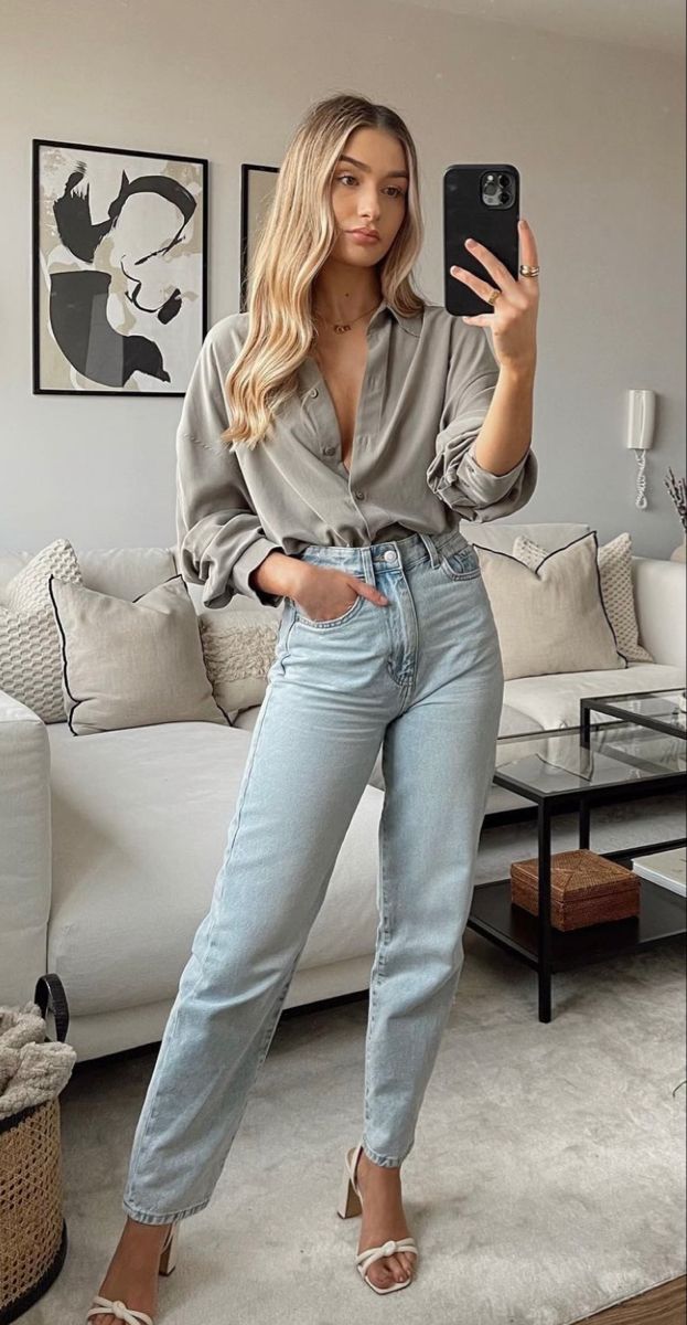 classy spring outfits Mom Jeans Outfit, Dinner Outfit, Work Fits, Outfit Jeans, Friend Outfits, 가을 패션, Cute Summer Outfits, Outfits Casuales, Jean Outfits