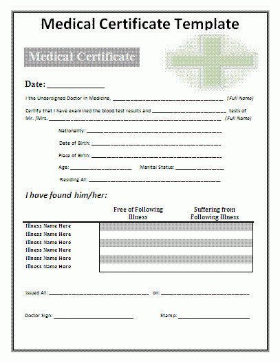 7 medical certificate templates excel pdf formats Word MS Templates #SampleResume #MedicalCertificateSample