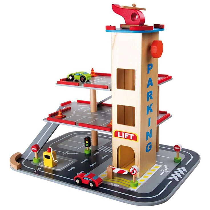 Small Foot Wooden Toys 3 Floor Parking Garage Playset Toy Small Foot Wooden Toys 3 Floor Parking, Parking Garage Toys