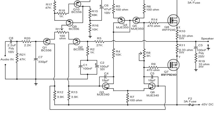Irfp250 Mosfet Amplifier Mosfet Power Amplifier Circuit