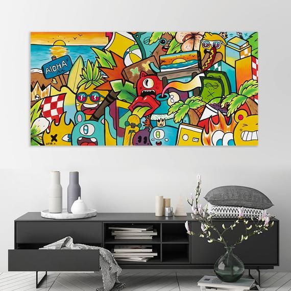 Graffiti Stretched Canvas Print Framed Wall Art Home Office Decor Painting Gift Graffiti Stretched Canvas Print Framed Wall Art Home Office Decor Painting Gift