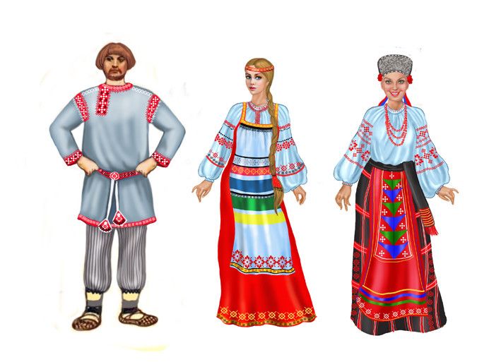 Днем, русская народная одежда картинки